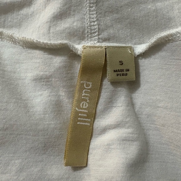 Pure Jill White Lightweight Pima Cotton Open Front Bottom Tiered Cardigan. - Picture 4 of 11